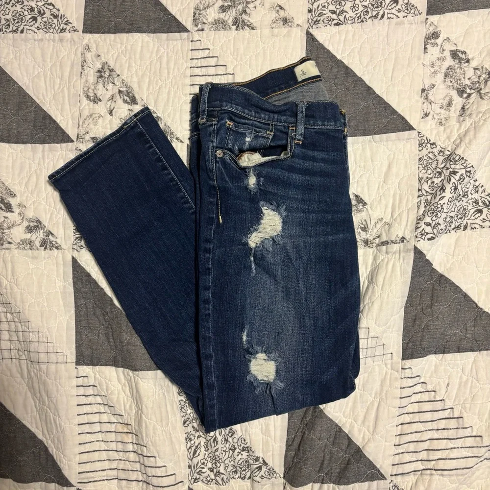 Abercrombie & Fitch Dark Blue Straight Leg Jeans - Picture 7 of 8